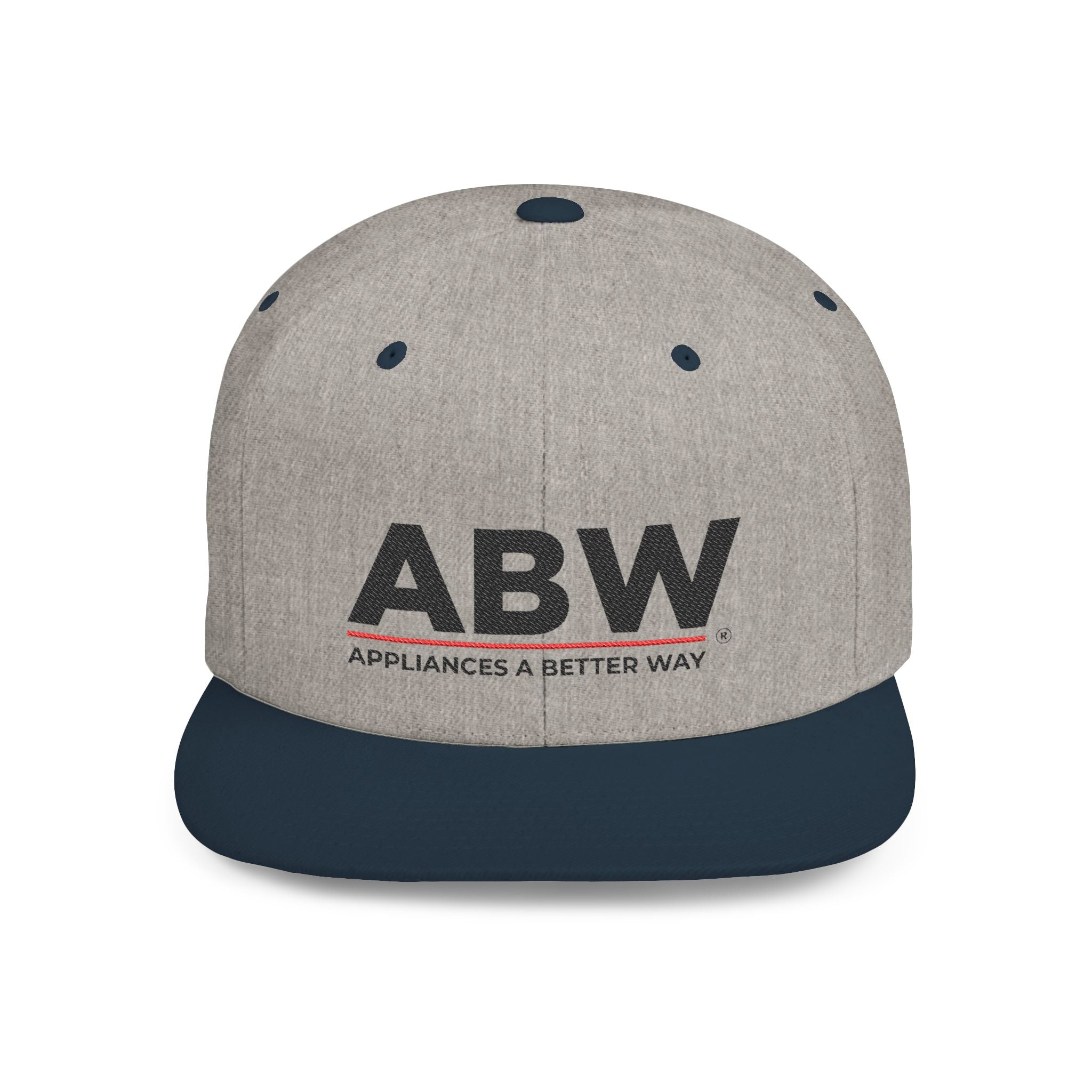 ABW Logo Flat Bill Snapback Hat — 'Appliances A Better Way' Embroidered Cap