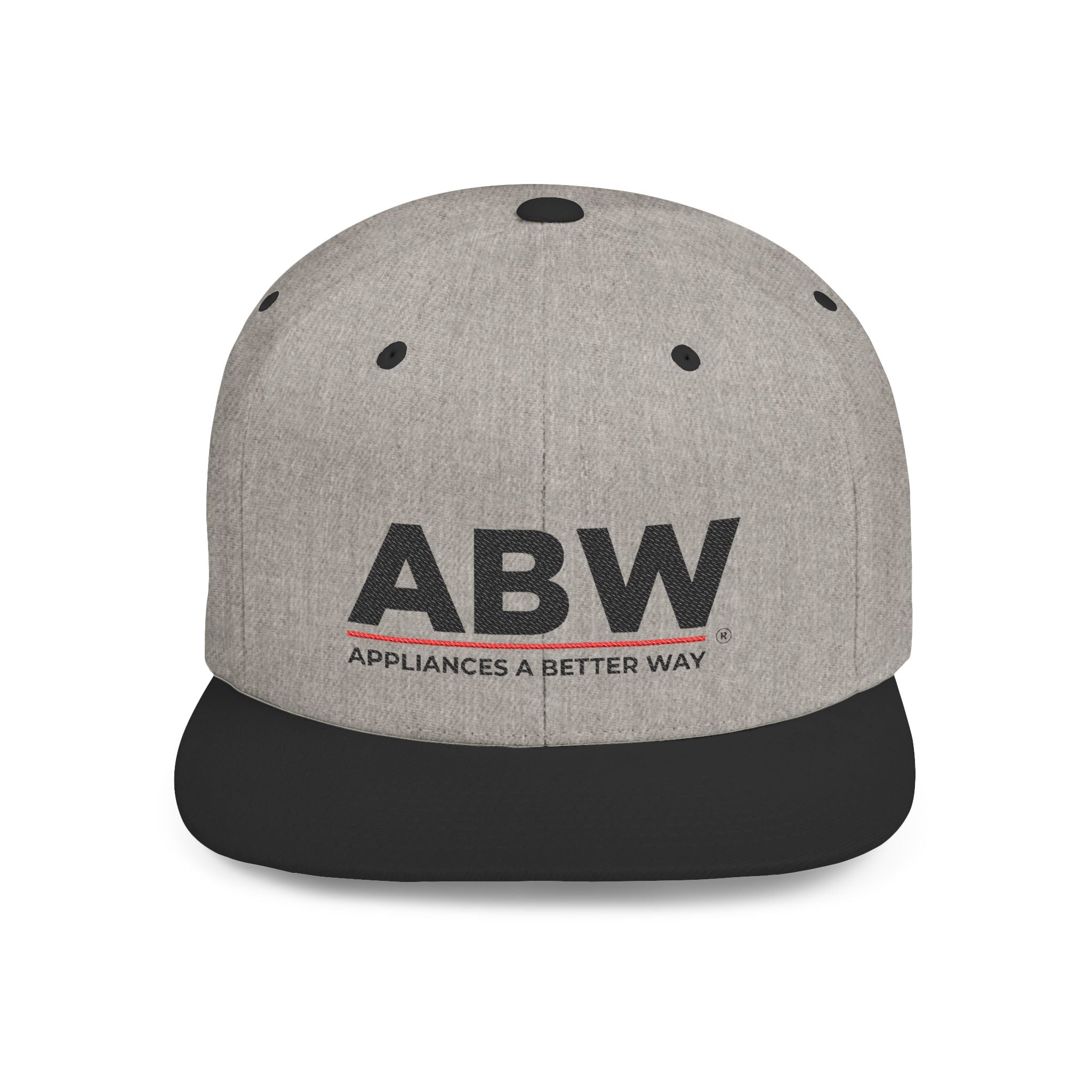 ABW Logo Flat Bill Snapback Hat — 'Appliances A Better Way' Embroidered Cap