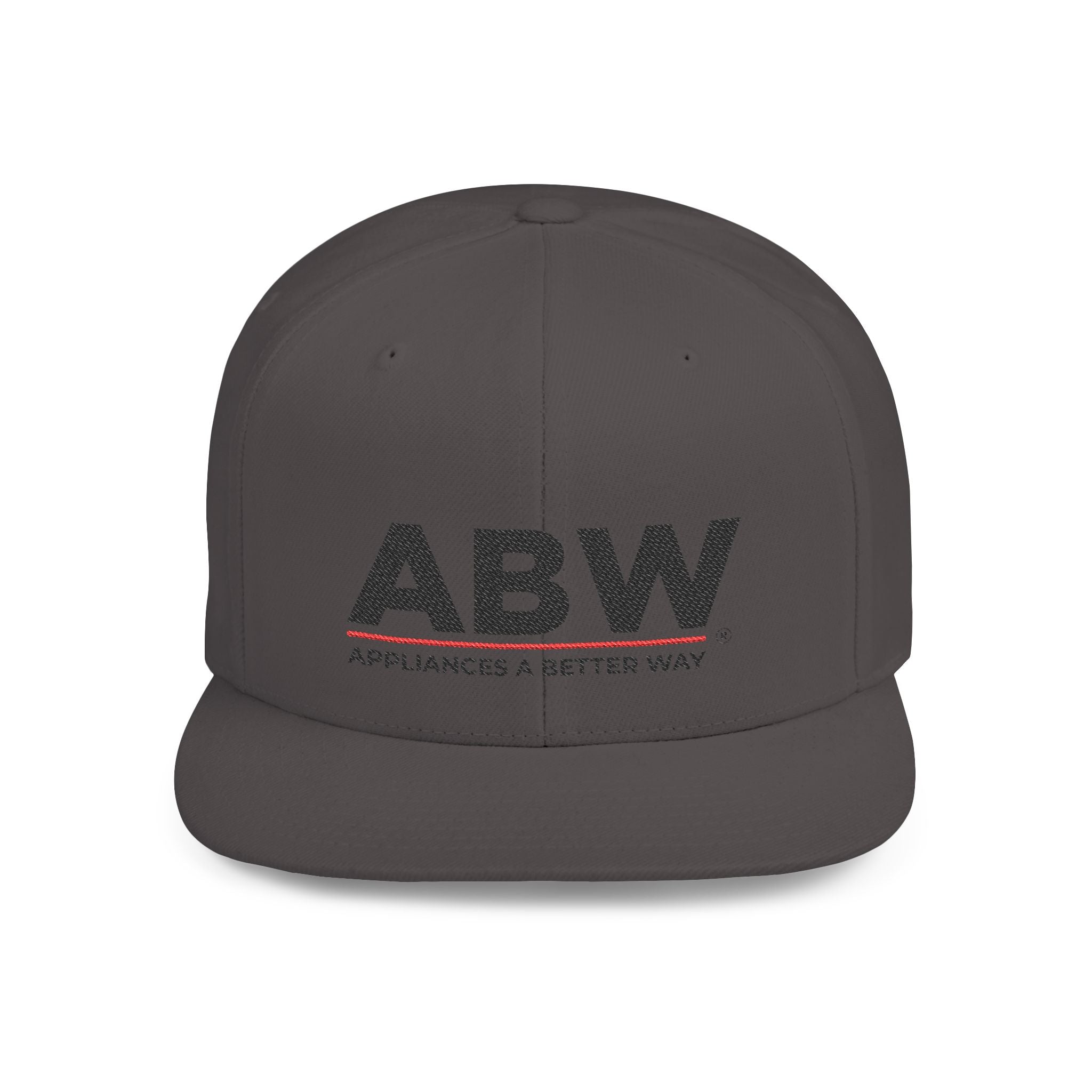 ABW Logo Flat Bill Snapback Hat — 'Appliances A Better Way' Embroidered Cap